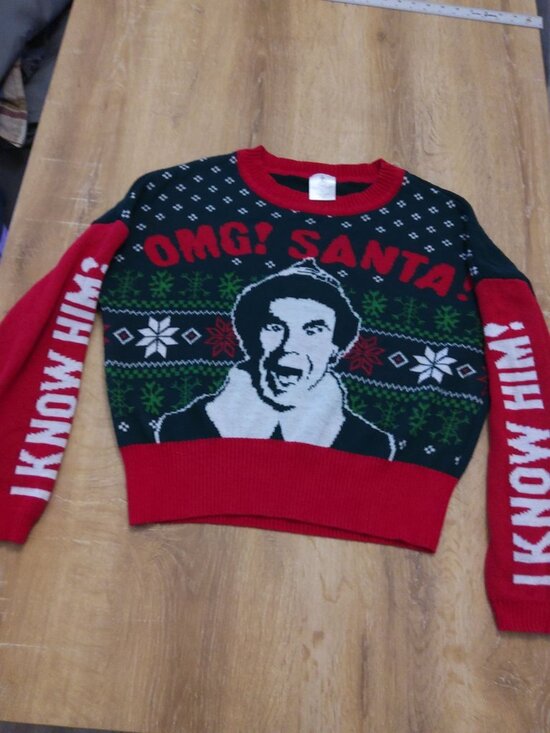 ELF Sweaters - OMG Santa I Know Him Christmas Sweater Crewneck Holiday Ugly Sweater Large